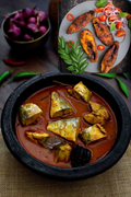 Pomfret Fish curry , fish fry with rice - Combo